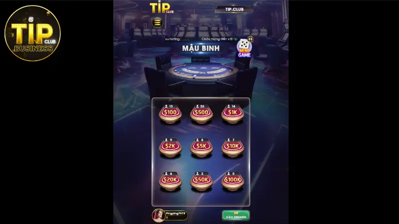 Kinh nghiệm chơi mậu binh Tip Club